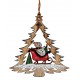 Suspension sapin Noël en bois bonhomme de neige