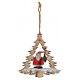 Suspension sapin en bois Père Noël
