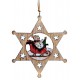 Suspension sapin Noël en bois étoile bonhomme de neige