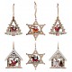 Suspension sapin Noël en bois maison bonhomme de neige