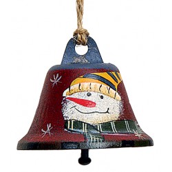Suspension sapin cloche rouge bonhomme de neige