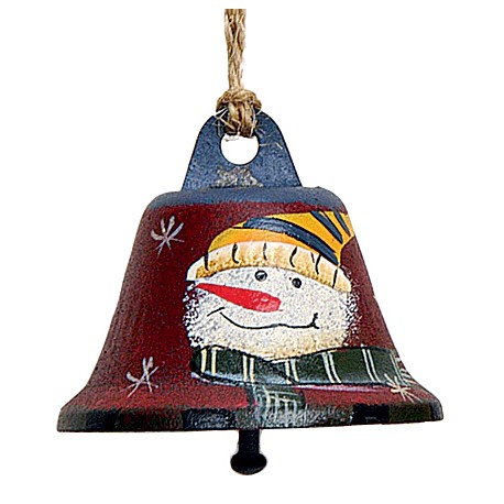Suspension sapin cloche rouge bonhomme de neige