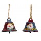 Suspension sapin cloche bleu bonhomme de neige