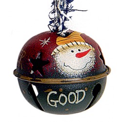 Suspension sapin Noël grelot bonhomme de neige rouge vert