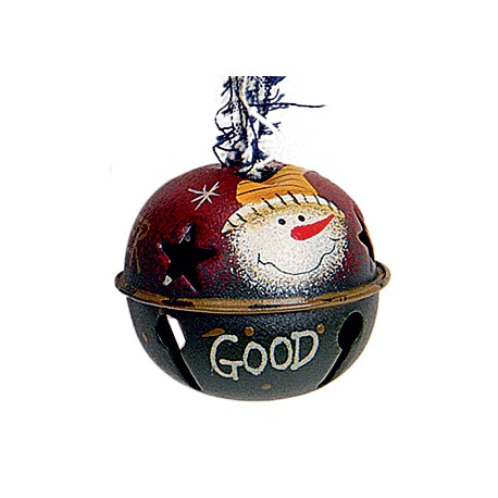 Suspension sapin Noël grelot bonhomme de neige rouge vert