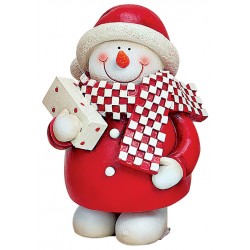 Figurine Bonhomme de neige cadeau résine 10 cm