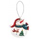 Suspension sapin Noël en bois Bonhomme de neige