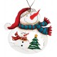 Suspension sapin Noël en bois Bonhomme de neige