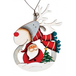 Suspension sapin Noël en bois Renne