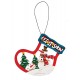 Suspension sapin Noël en bois Bonhomme de neige chaussette