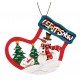 Suspension sapin Noël en bois Bonhomme de neige chaussette