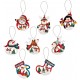 Suspension sapin Noël en bois Bonhomme de neige chaussette