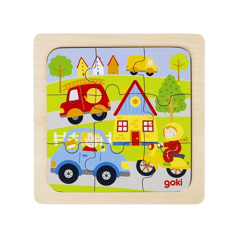 Puzzle enfant en bois véhicules 9 pièces - La Magie des Automates