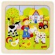 Puzzle enfant en bois ferme 9 pièces