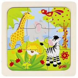 Puzzle enfant en bois jungle 9 pièces