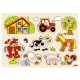 Puzzle enfant en bois à encastrement ferme 9 pièces