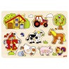 Puzzle enfant en bois à encastrement ferme 9 pièces