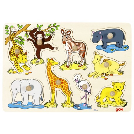 Puzzle bois dès 1 an - Puzzle bébé animaux du zoo | Piccolino