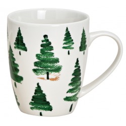 Tasse Noël sapins porcelaine 30 cl