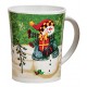 Tasse Noël Bonhomme de neige vert céramique 35 cl