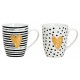 Tasse coeur points noir blanc porcelaine 30 cl
