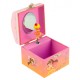 Boîte à bijoux musicale carrée princesse rose jaune 11 cm