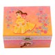 Boîte à bijoux musicale princesse rose jaune 11 cm rectangle