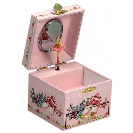 Boîte à bijoux musicale rose danseuse 11 cm