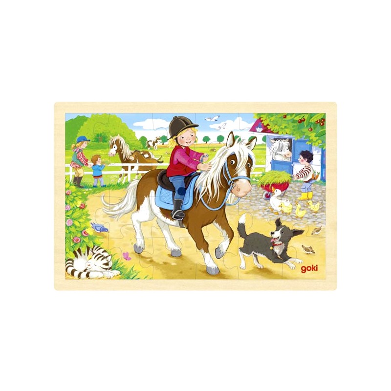 Puzzle enfant en bois balade à cheval 24 pièces - La Magie des