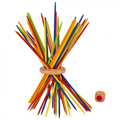 Jeu de Mikado en bois multicolore 18 cm