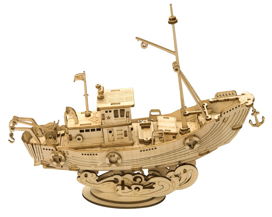 Maquette en bois Bateau de pêche - La Magie des Automates