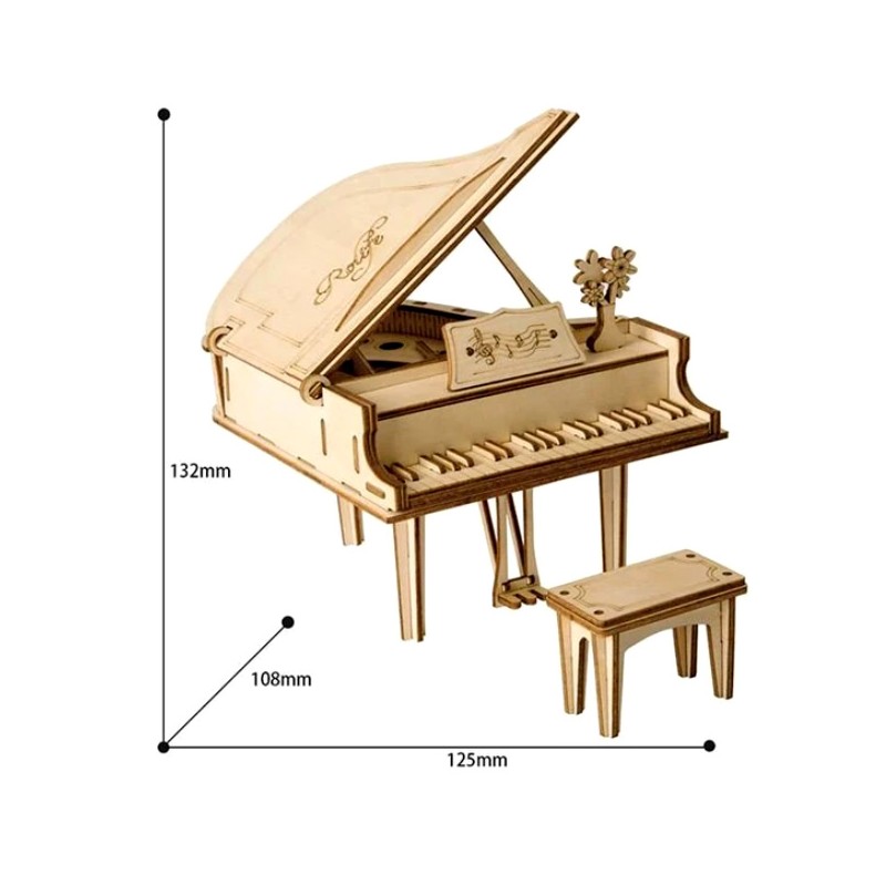 Maquette en bois Piano à queue - La Magie des Automates