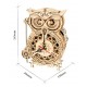 Maquette bois Horloge hibou animée