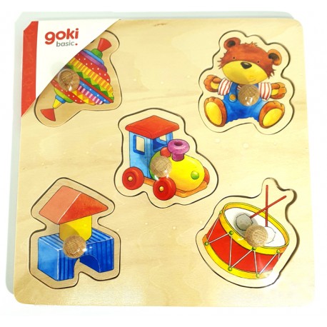 Puzzle enfant en bois à encastrement jouets 5 pièces