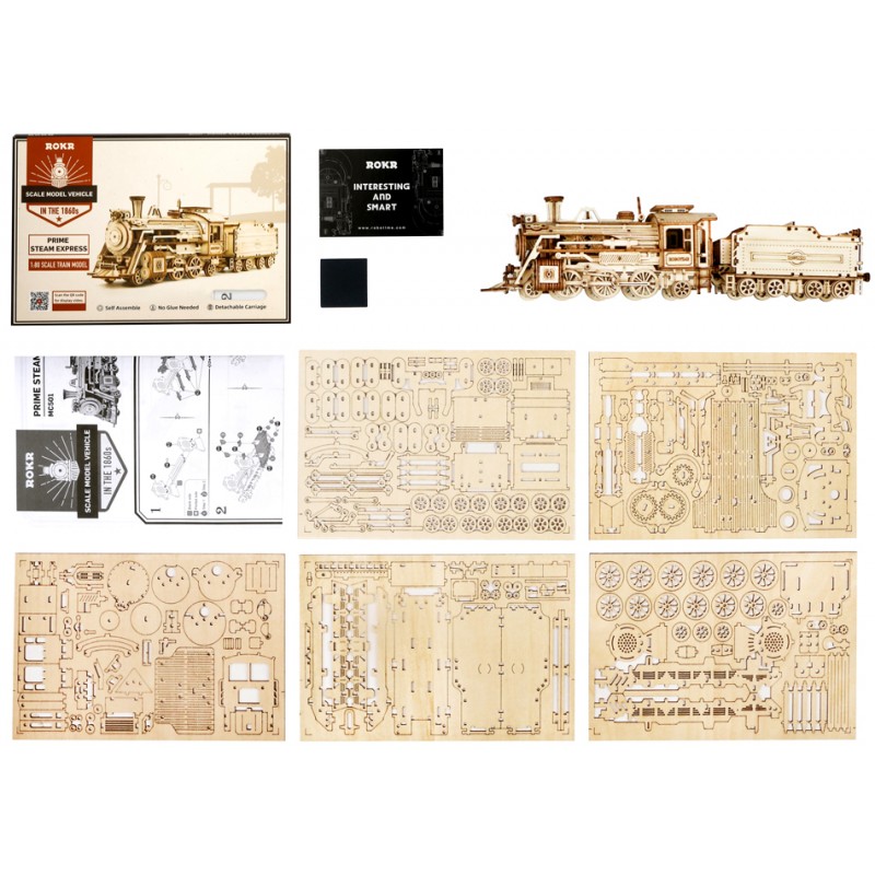 Maquette bois de locomotive - ROKR Emmaüs Etikette