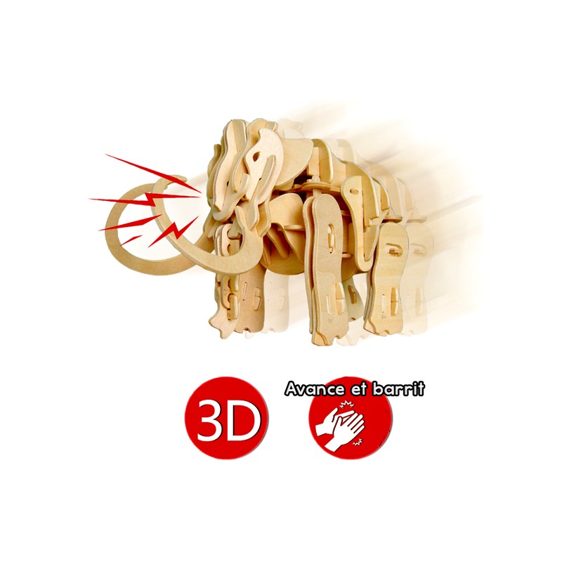 Puzzle en bois 3D Mammouth