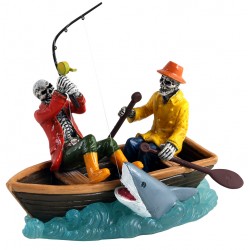 Squelettes Pêche au requin Lemax Halloween