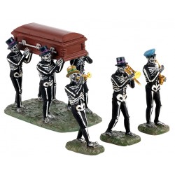 Funérailles avec squelettes musiciens Lot de 4 Lemax Halloween