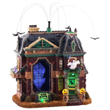 Manoir hanté lumineux animé et sonore Lemax Halloween