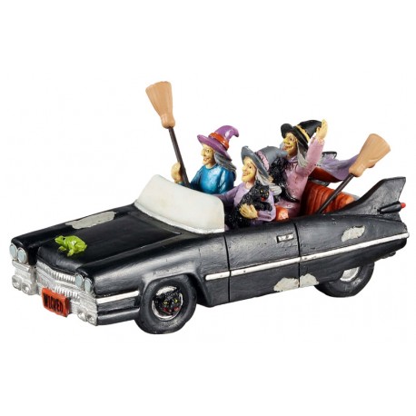 Sorcières en voiture Lemax Halloween