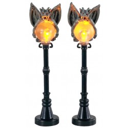 Lampadaires avec gargouilles lumineux Lot 2 Lemax Halloween