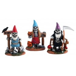 Nains de jardin squelettes Lot de 3 Lemax Halloween