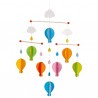 Mobilé bébé en bois montgolfières colorées 53 cm