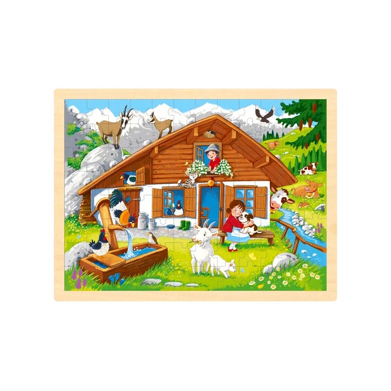 Puzzle en bois 96 pièces découverte de la nature jeu enfant apprentissage