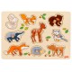 Puzzle enfant en bois à encastrement Animaux 9 pièces