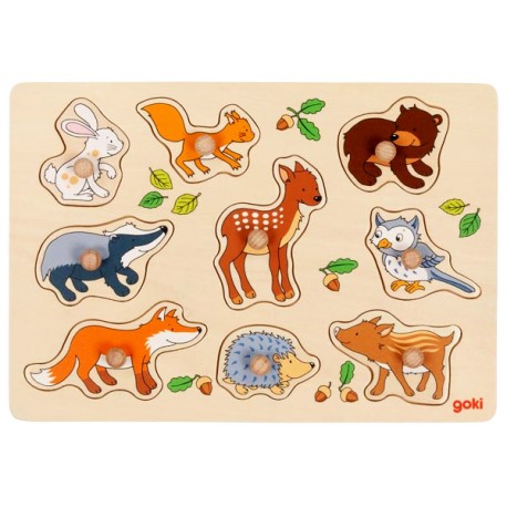 Puzzle enfant en bois à encastrement Animaux 9 pièces - La Magie des  Automates