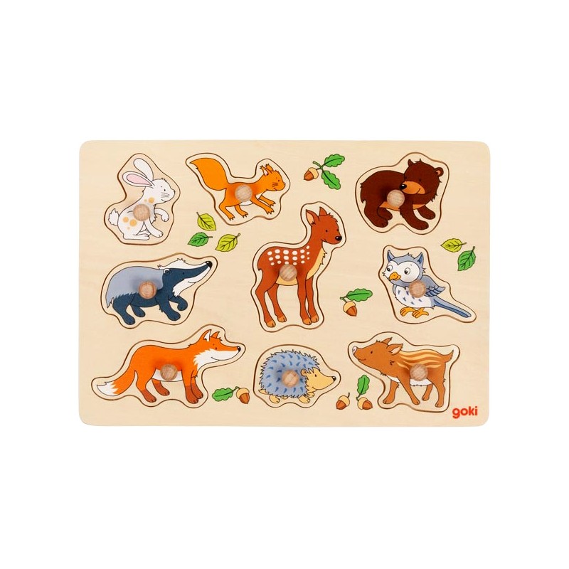 Puzzle enfant en bois à encastrement Animaux 9 pièces - La Magie des  Automates