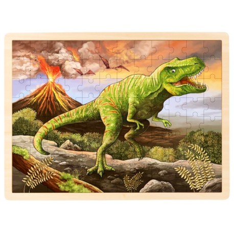 Puzzle cadre enfant en bois dinosaures 48 pièces - La Magie des