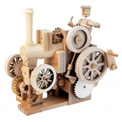 Maquette en bois animée Tracteur à vapeur