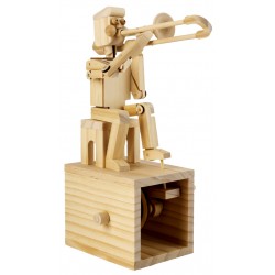 Automate en bois à monter Joueur de trombone 25 cm